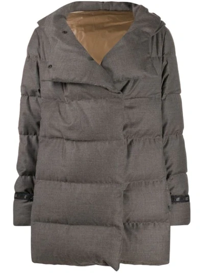 Shop Eleventy Padded Puffer Jacket In Grey