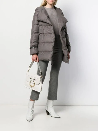 Shop Eleventy Padded Puffer Jacket In Grey