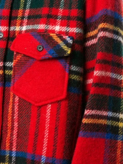 Shop We11 Done Long Sleeve Tartan Pattern Shirt In Red