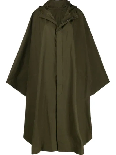 Shop Holland & Holland Oversized Cape Coat In Green