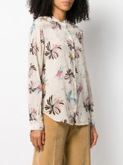 Shop Forte Forte Fiaba-print Loose-fit Shirt In Neutrals