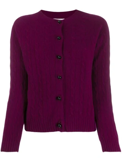 Shop Erdem Jayelle Cashmere Fitted Cardigan In Purple