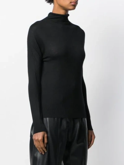 Shop Erika Cavallini Cashmere Mock-neck Jumper In Black