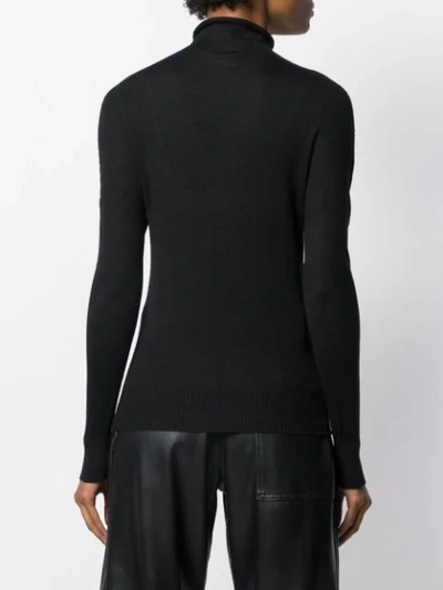 Shop Erika Cavallini Cashmere Mock-neck Jumper In Black