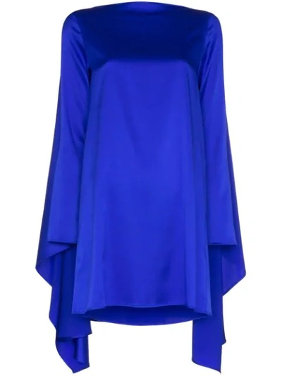 Shop Bernadette Judy Cape-effect Mini Dress In Blue