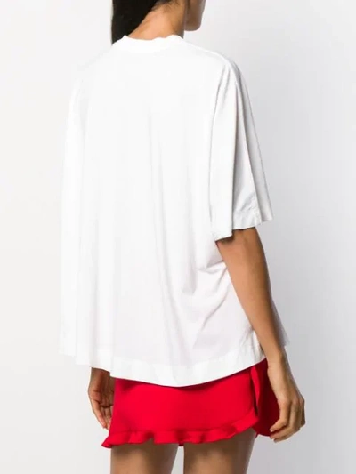 Shop Simone Rocha Flower Print Boxy Fit T-shirt - White