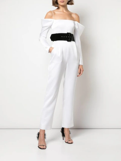Shop Rasario Jumpsuit Mit Cold-shoulder In White