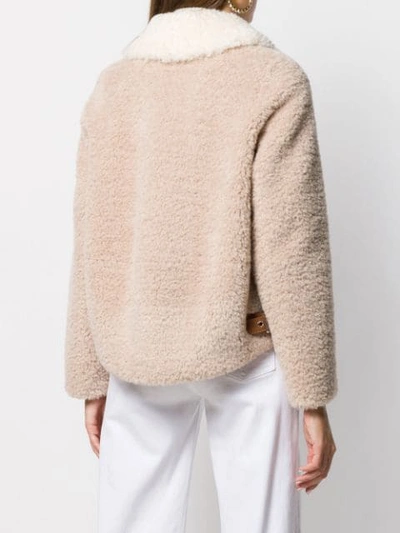 Shop Altea Textured Fleece Effect Jacket In Neutrals