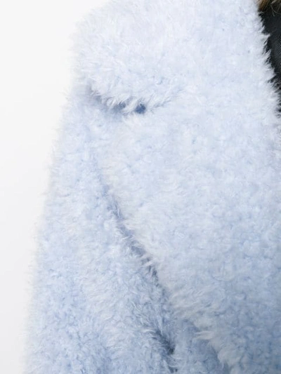 Shop Stand Studio Clara Faux Fur Coat In Blue