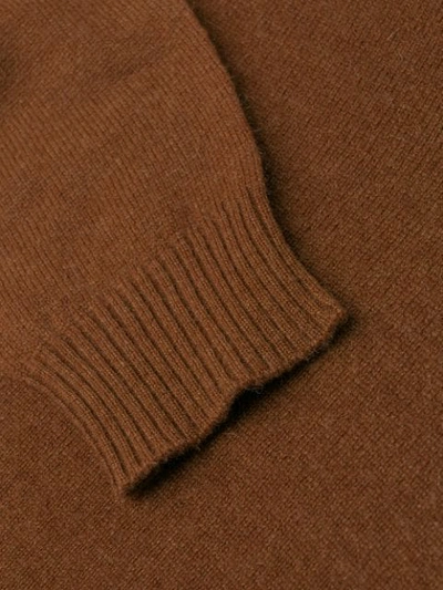 Shop Aragona Knitted Cashmere Jumper In Brown