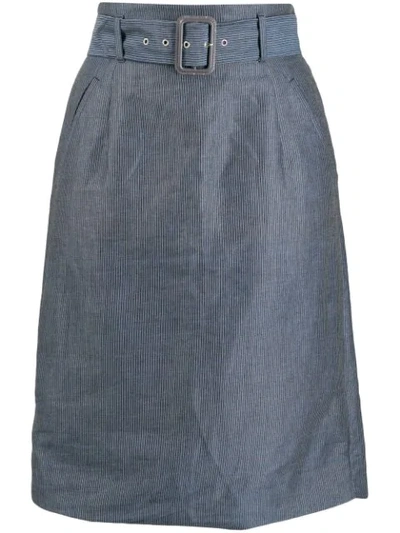 Pre-owned Vivienne Westwood 细条纹修身半身裙 In Blue