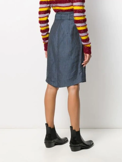 Pre-owned Vivienne Westwood 1980s Pinstripe Skirt In Blue