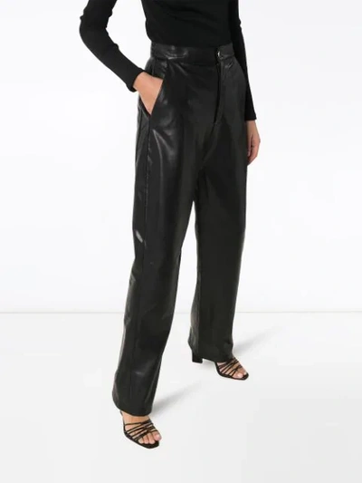 Shop Markoo Wide Leg Trousers In Black