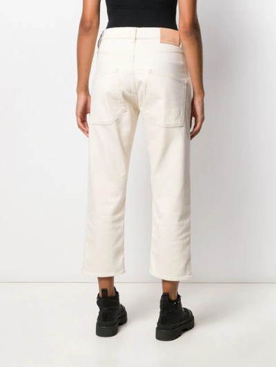 Shop Ymc You Must Create Cropped Geanie Jeans In Neutrals