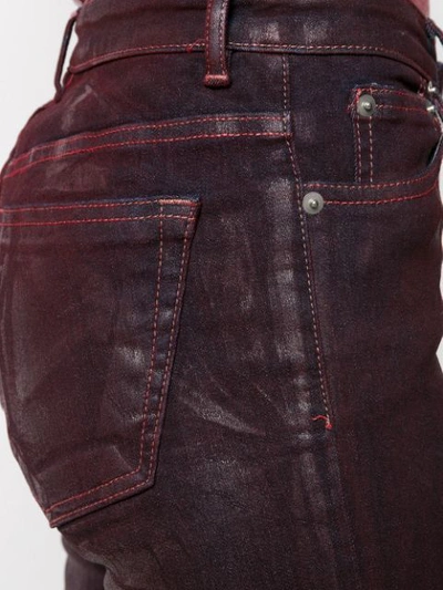 Shop Rick Owens Drkshdw Shine Effect Skinny Jeans In Red