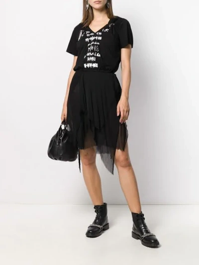 Shop Diesel Mesh Graphic Tutu Dress In Black