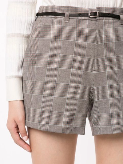 Shop Loveless Check High-waist Trousers In Grey