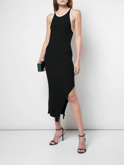 Shop A.l.c Annina Ribbed Dress In Black/natural