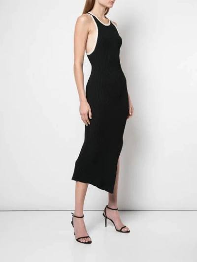 Shop A.l.c Annina Ribbed Dress In Black/natural