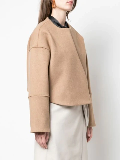 Shop Partow Marlow Cropped Jacket In Brown