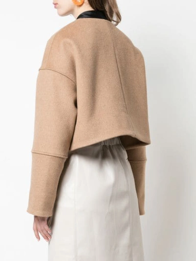 Shop Partow Marlow Cropped Jacket In Brown