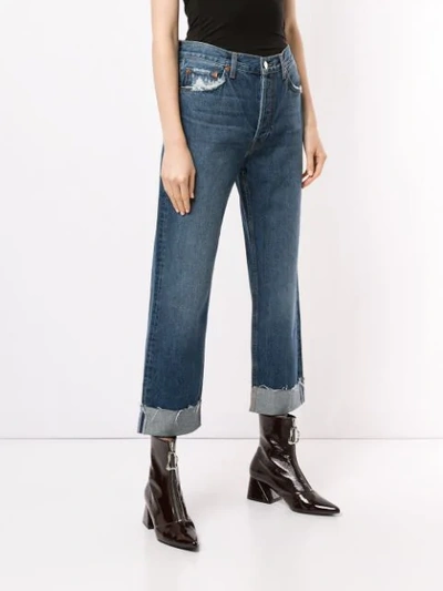 Shop Re/done Straight-leg Turn Up Jeans In Blue
