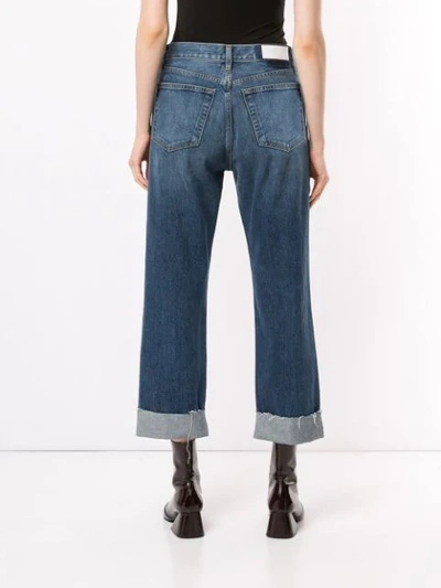 Shop Re/done Straight-leg Turn Up Jeans In Blue