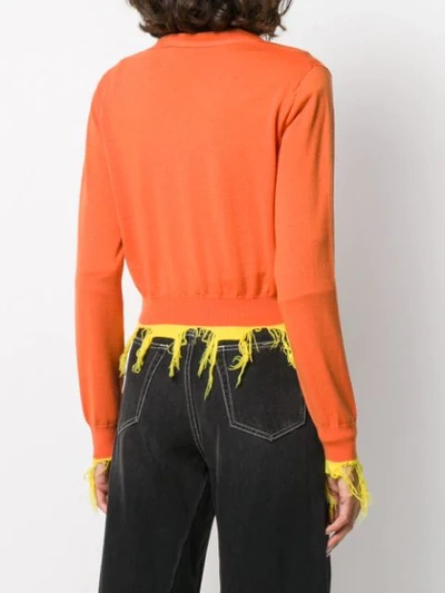 Shop Aalto Distressed Effect Cardigan In Orange