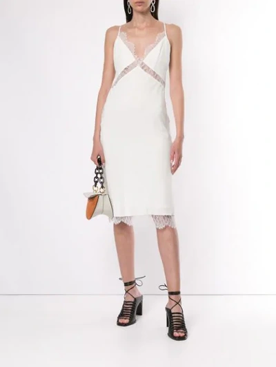 Shop Dion Lee Float Lace Slip Dress In White