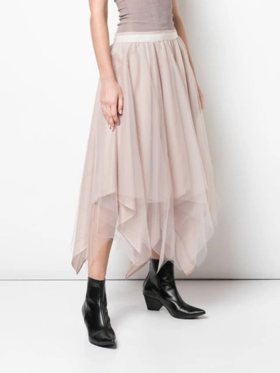 Shop Marc Le Bihan Asymmetric Hem Silk Skirt In Pink