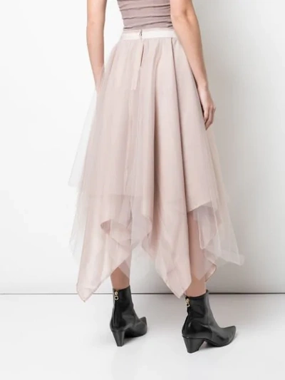 Shop Marc Le Bihan Asymmetric Hem Silk Skirt In Pink