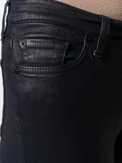 Shop 7 For All Mankind Coated Skinny Jeans In Blue