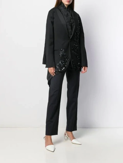 Shop Antonio Marras Sequined Layered Blazer In Black