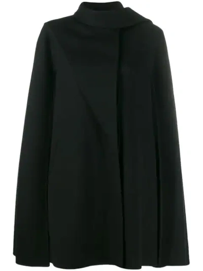 Shop Valentino Asymmetric Draped Cape In Black