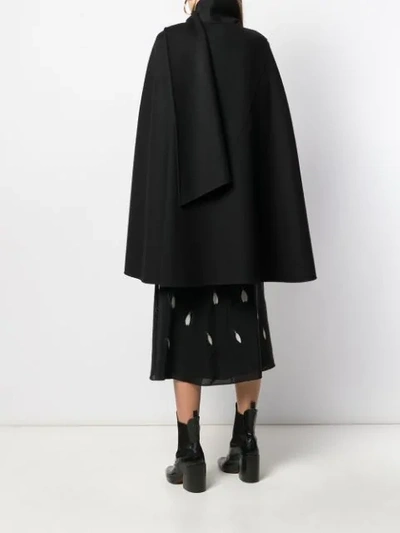 Shop Valentino Asymmetric Draped Cape In Black