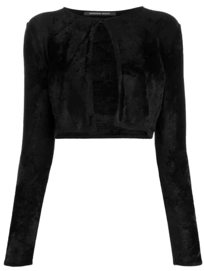 Shop Antonino Valenti Cropped Long-sleeve Cardigan In Black