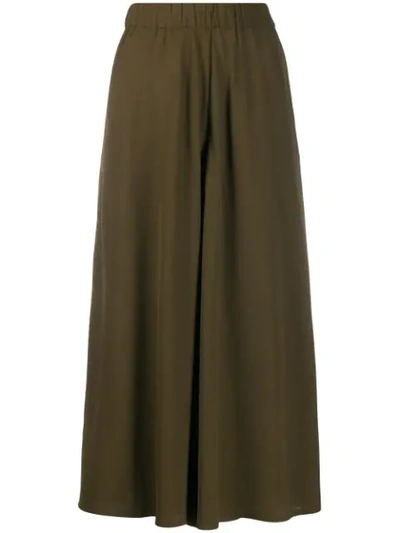 Shop Aspesi Cropped Jersey Trousers In Green