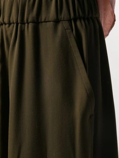 Shop Aspesi Cropped Jersey Trousers In Green