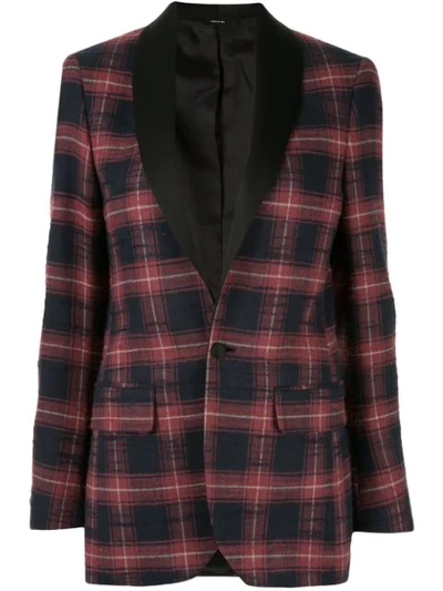 Shop R13 Checked Single-breasted Blazer In Red