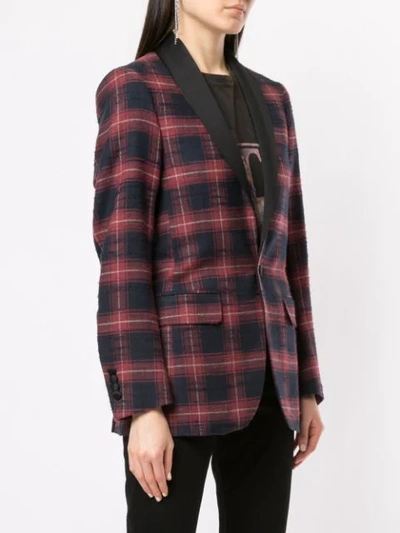 Shop R13 Checked Single-breasted Blazer In Red