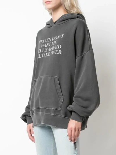 Shop Amiri Heaven And Hell Hoodie In Vintage Black