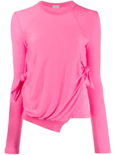Shop Mrz Wrap-detail Long Sleeve Top In Pink