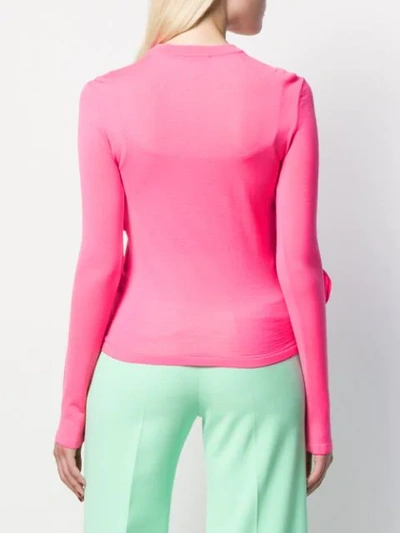 Shop Mrz Wrap-detail Long Sleeve Top In Pink
