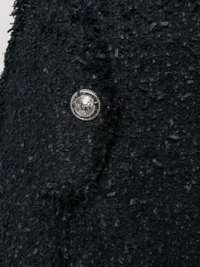 Shop Balmain Textured Mini Skirt In Black