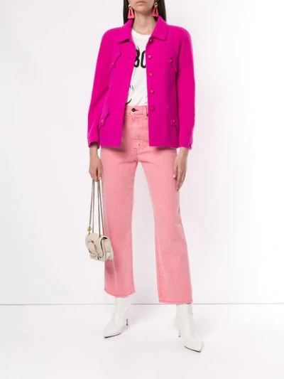 Pre-owned Chanel Woven Straight Jacket In Pink