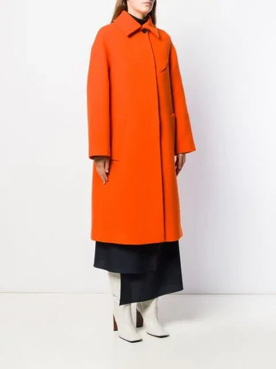 Shop Erika Cavallini Oversized Single-breasted Coat In Orange