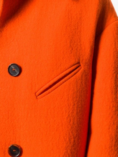 Shop Erika Cavallini Oversized Single-breasted Coat In Orange