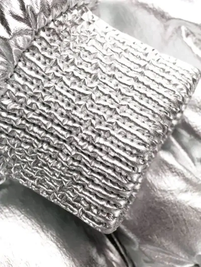 Shop Off-white Metallic Puffer Jacket In Silver
