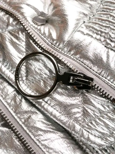 Shop Off-white Metallic Puffer Jacket In Silver