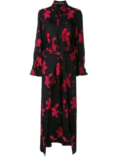 Shop Roland Mouret Colada Floral-jacquard Maxi Dress In Black